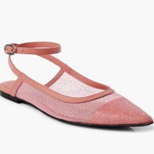 Free People "Jules" Glitter Mesh Pointed Toe flats, size 6, NWT/Box